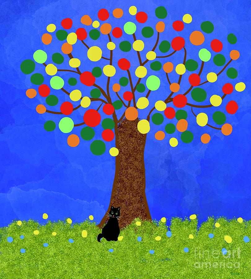 The tree of many colours Digital Art by Elaine Hayward