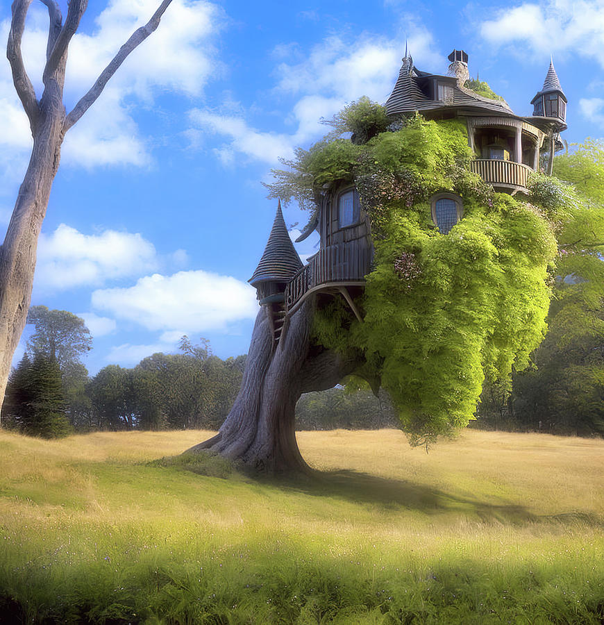The Treehouse Digital Art by Pamela Cooper