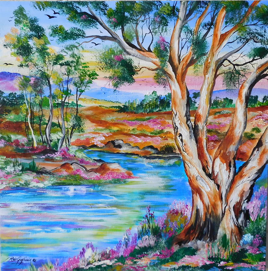The Trees and Water in the Outback Painting by Roberto Gagliardi