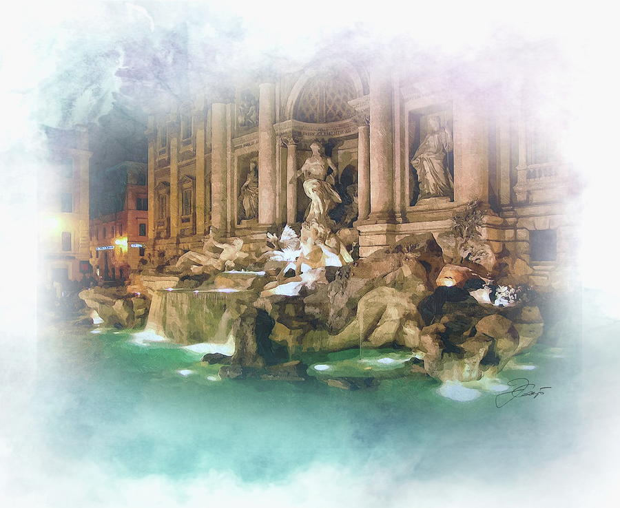 The Trevi Fountain Digital Art by Jerzy Czyz