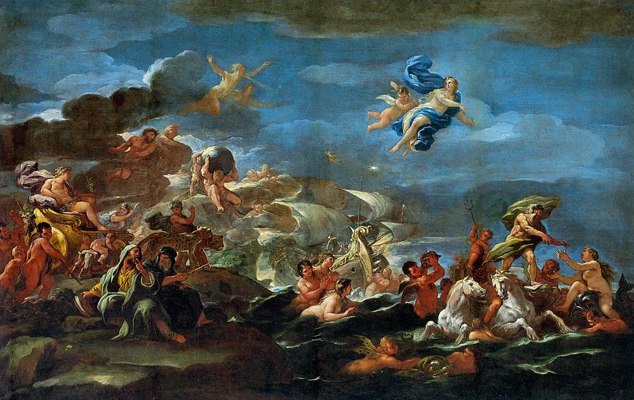 The Triumph of Bacchus Neptune and Amphitrite Painting by Luca Giordano ...