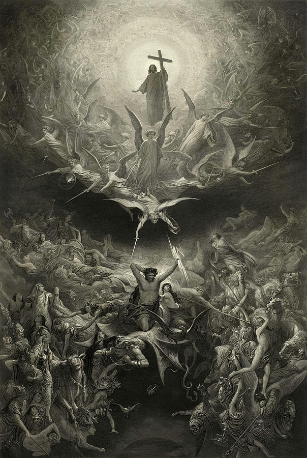 Gustave Dore Painting - The Triumph of Christianity Over Paganism, 1899 by Gustave Dore