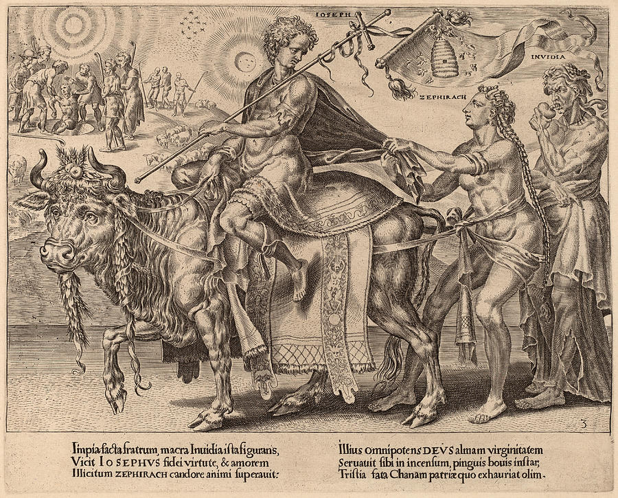 The Triumph of Joseph Drawing by Dirck Volckertsz Coornhert