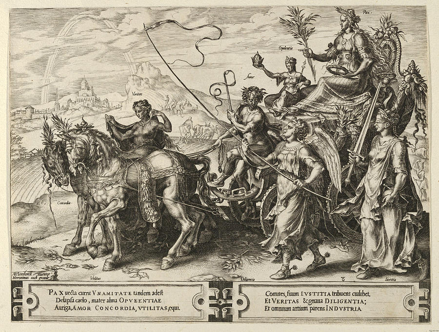 The Triumph of Peace Drawing by Cornelis Cort - Fine Art America