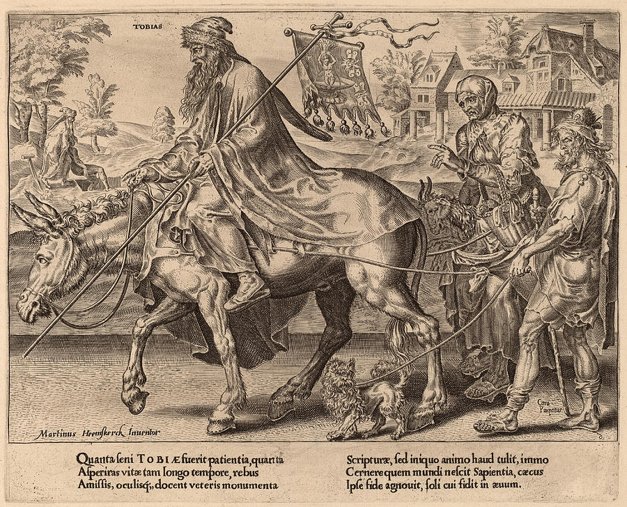 The Triumph of Tobias Drawing by Dirck Volckertsz Coornhert