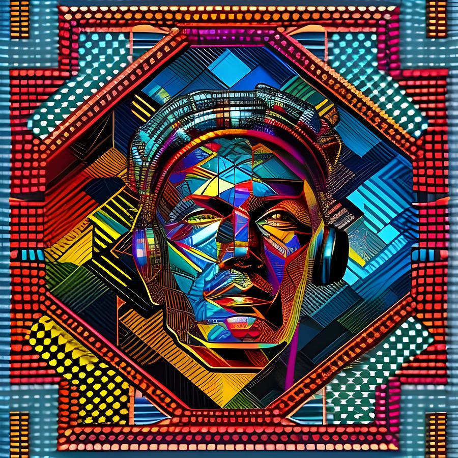 The Triumvirate 23' Julius Caesar Headphones Geometric Digital Art by ...