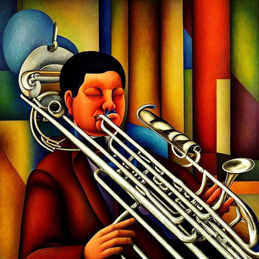 The Trombone Player Digital Art by Bob Smerecki Fine Art America