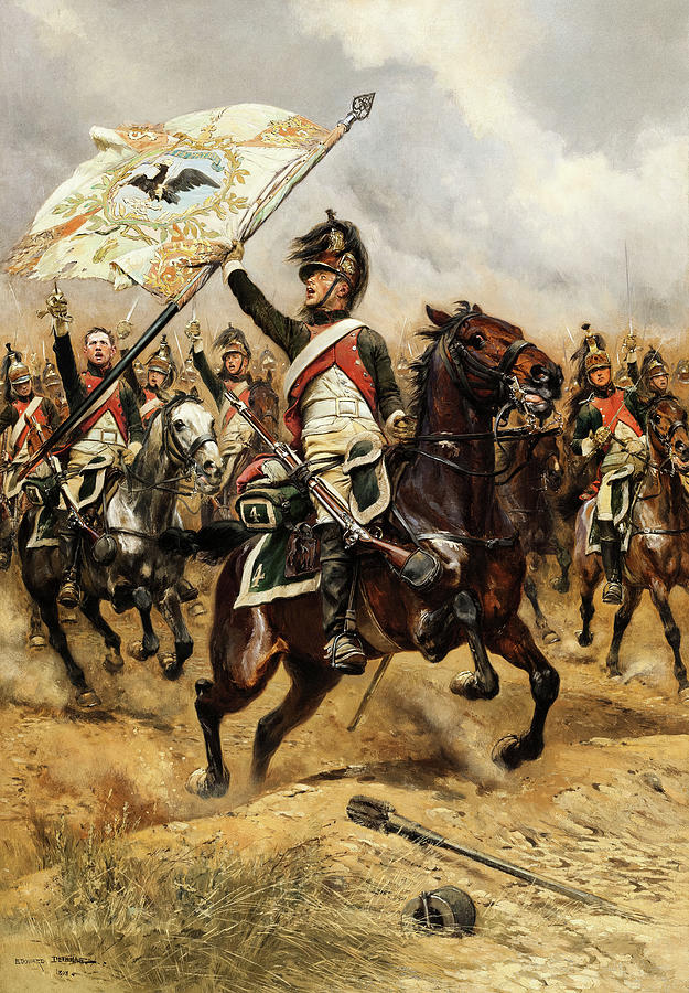 The Trophy, the 4th Dragoons returning from a Charge Painting by ...