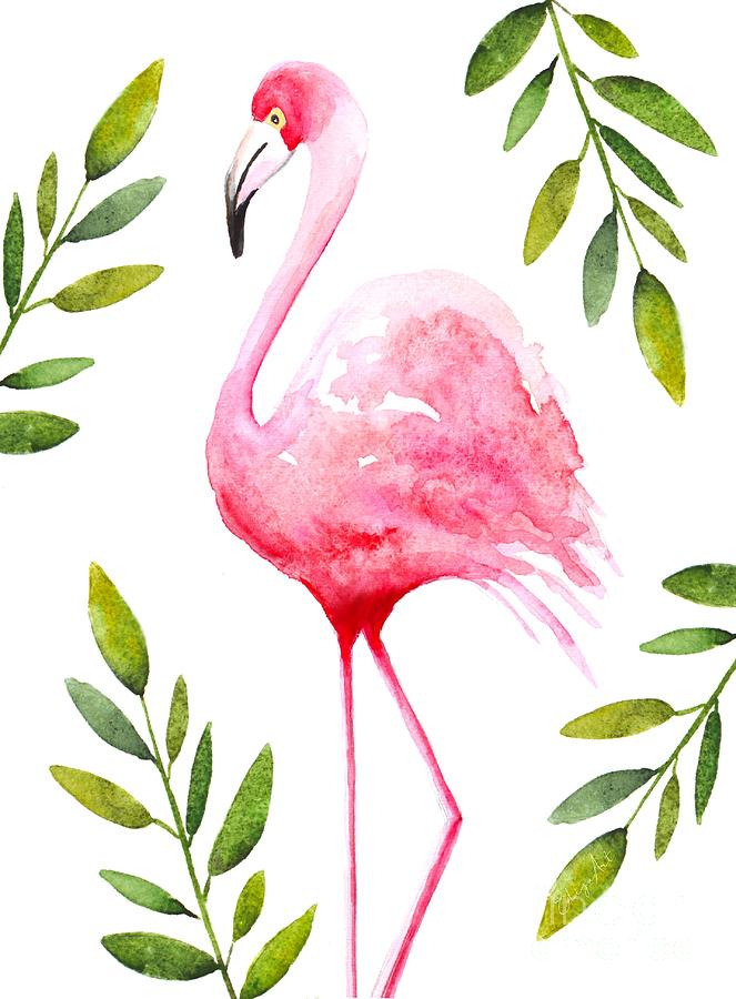 The Tropical Flamingo 2 Painting by Elizabeth Robinette Tyndall