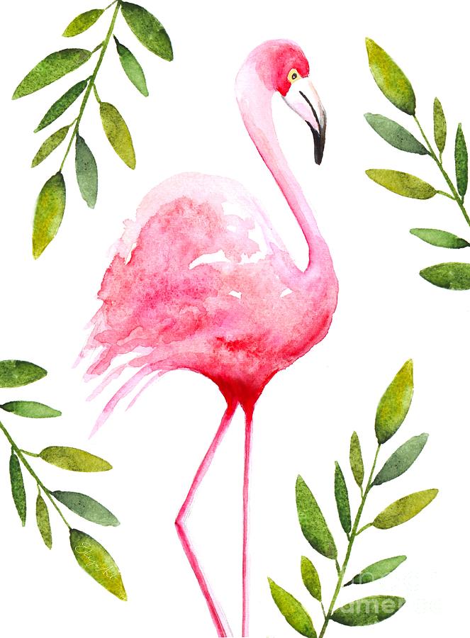 The Tropical Flamingo Painting by Elizabeth Robinette Tyndall