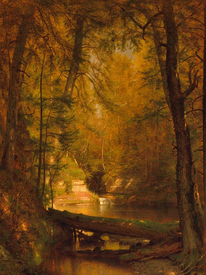 Fall Painting - The Trout Pool, Hudson Valley by Worthington Whittredge