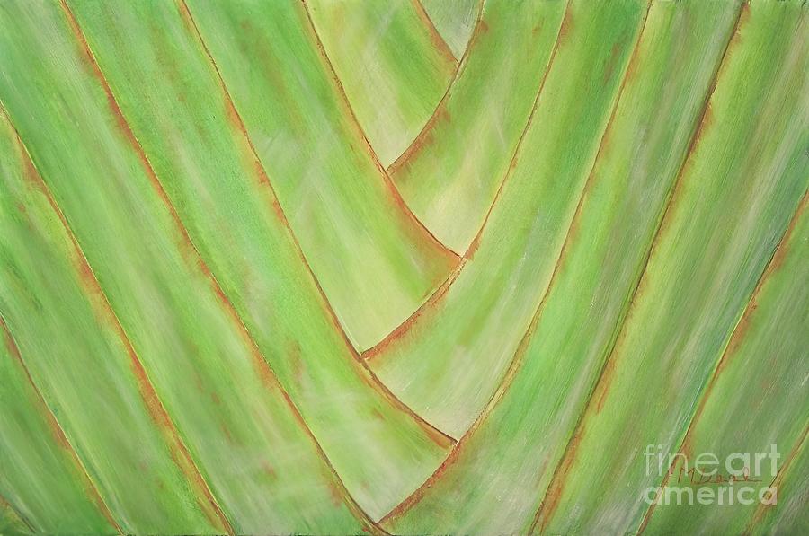 The Trunk of a Traveler Palm - No 2 Painting by Mary Deal