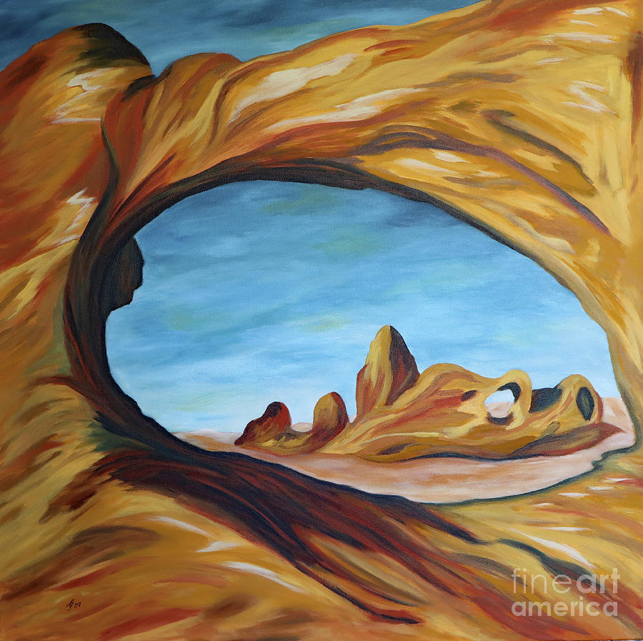 The Turret Arch Through North Window Painting by Christiane Schulze Art And Photography