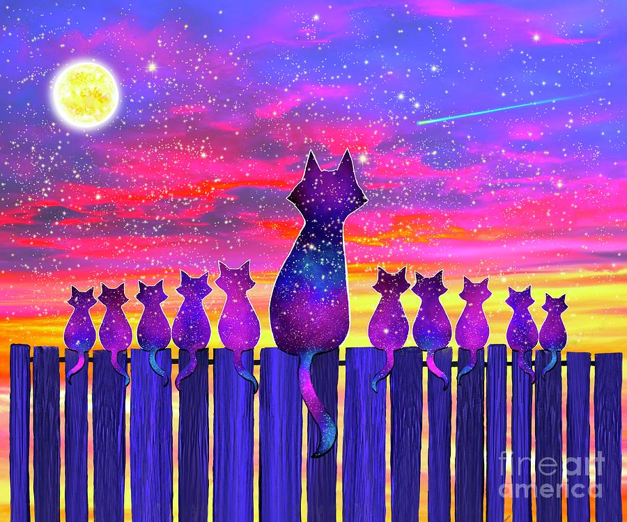 The Twilight Kitty Cats Digital Art