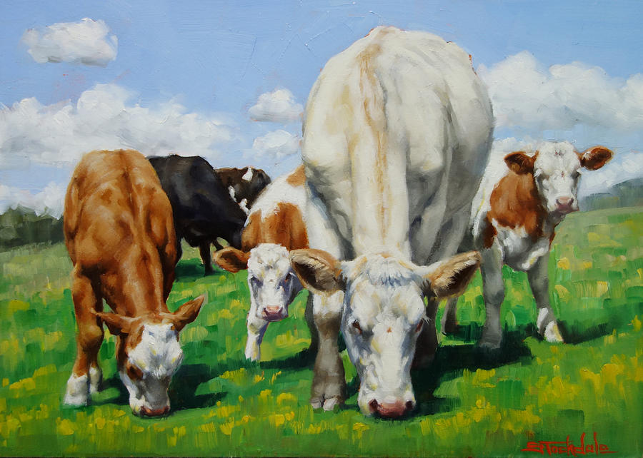 The Twin Calves Painting by Margaret Stockdale