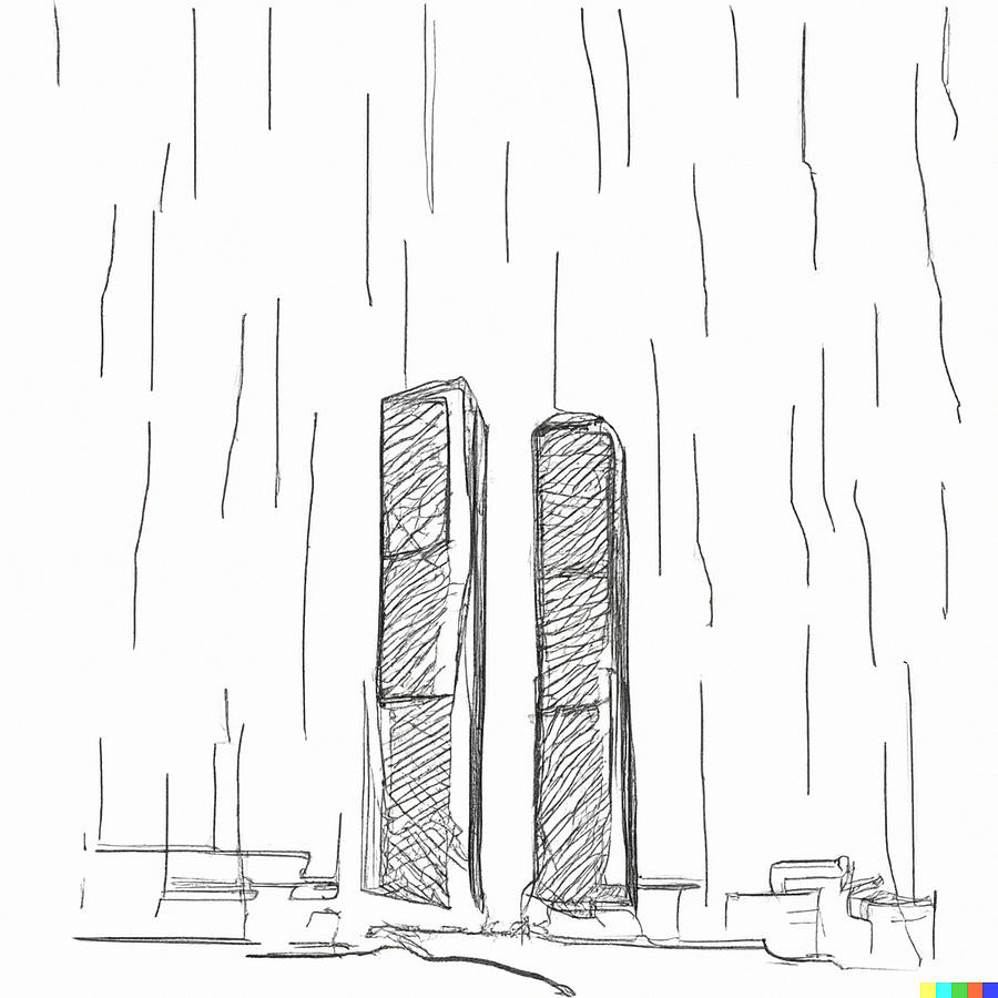 The Twin Towers Pencil Digital Art by Marcus Carballo Fine Art America
