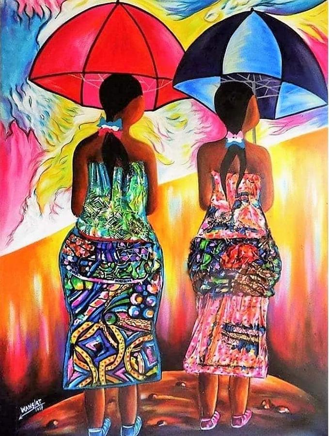 Twins Painting - The twins by Raoul Wansi