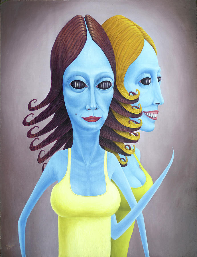 The Twins - Wilma and Willow Painting by Hone Williams