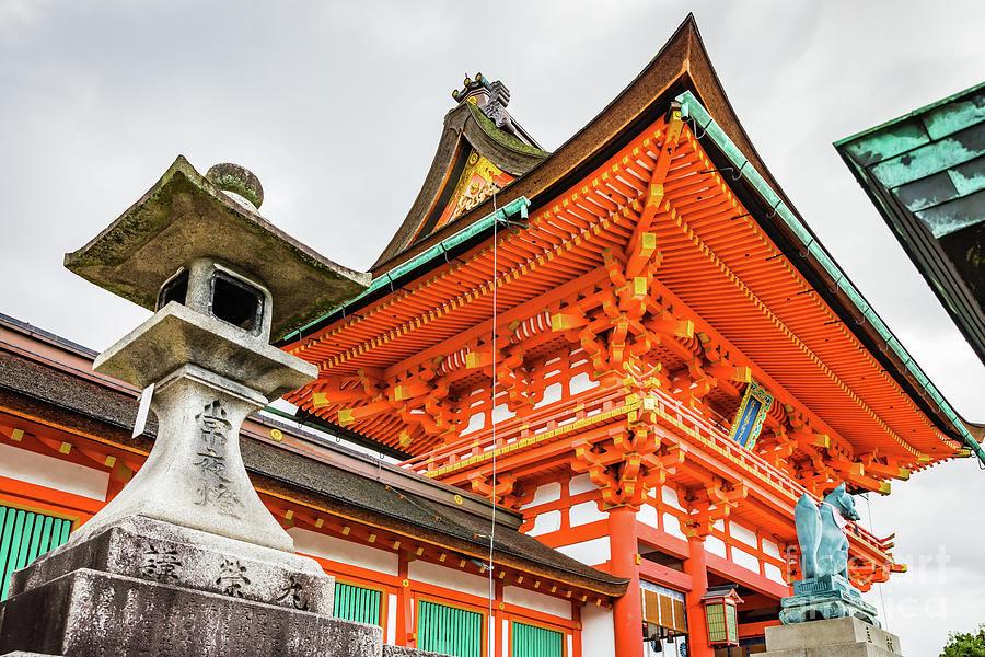 The two-storied Romon gate at Fushimi Inari-Taisha, Kyoto Photograph by Lyl Dil Creations