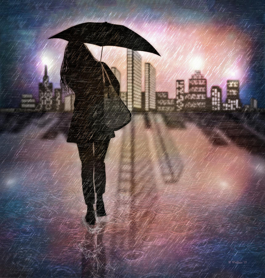 The Umbrella Lady Digital Art by Brian Wallace