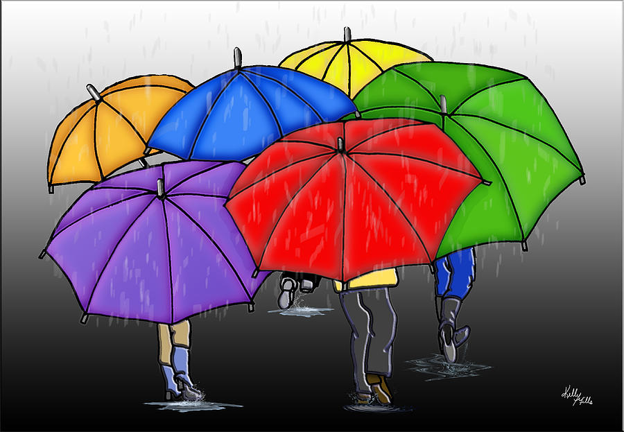 The Umbrellas Digital Art by Kelly Mills