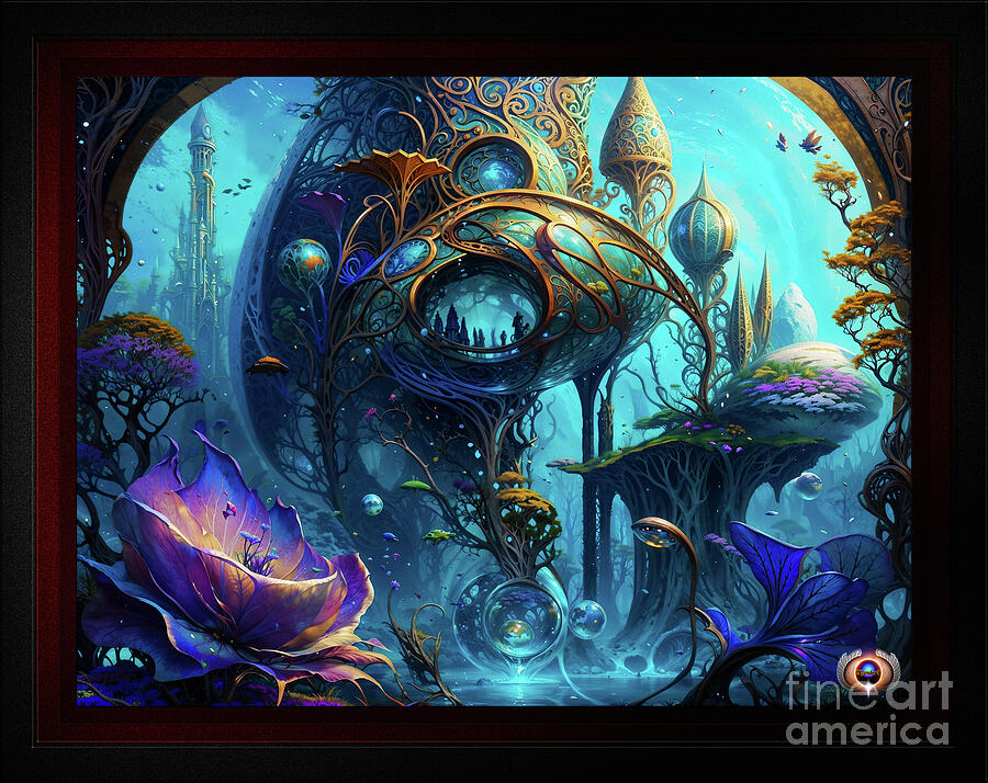 Abstract Painting - The Underwater Mystical Realm Of The Bilibis Alluring AI Concept Art by Xzendor7 by Xzendor7