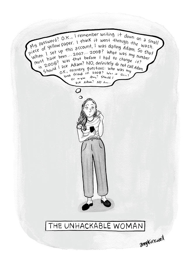 The Unhackable Woman Drawing by Amy Kurzweil