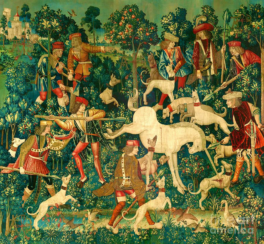 The Unicorn Defends Himself Tapestry - Textile by The Unicorn Tapestries