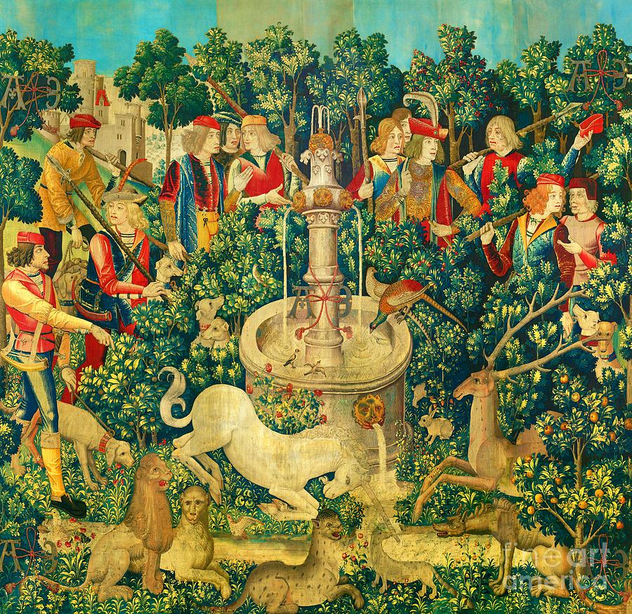 The Unicorn Purifies Water Tapestry - Textile by The Unicorn Tapestries