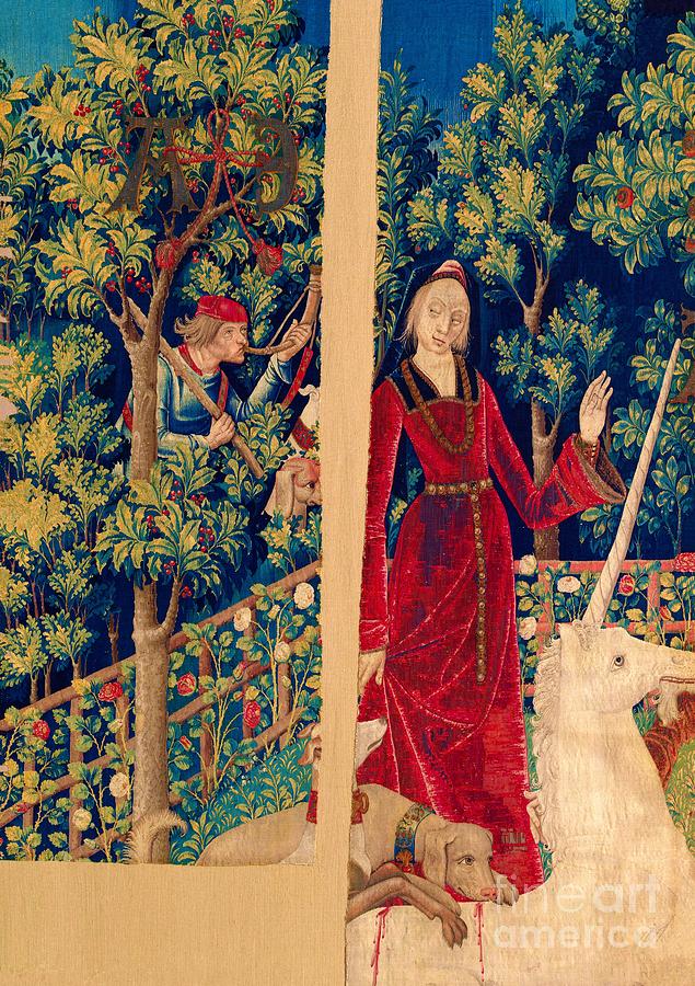 The Unicorn Surrenders to a Maiden Painting by The Unicorn Tapestries