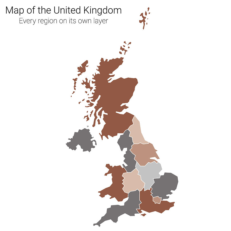 The United Kingdom map color edition Drawing by Calvindexter