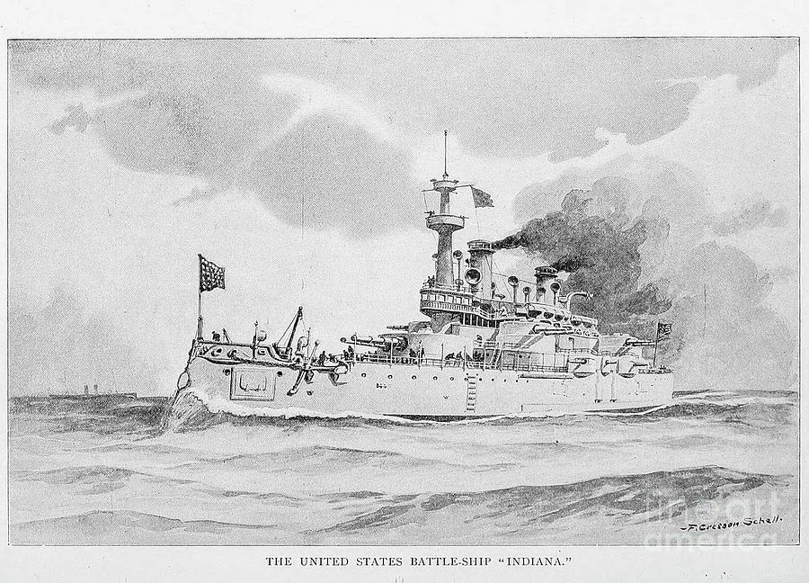 The United States Battle-Ship Indiana v4 Photograph by Historic illustrations