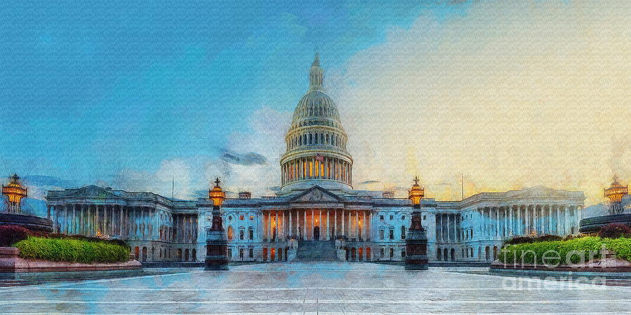 The United States Capitol Digital Art by Jerzy Czyz
