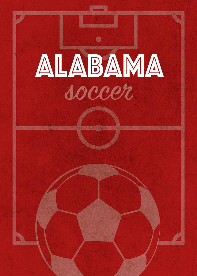 The University of Alabama Soccer Team Vintage Sports Poster Mixed Media