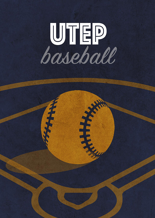 Baseball Mixed Media - The University of Texas at El Paso College Baseball Sports Vintage Poster by Design Turnpike