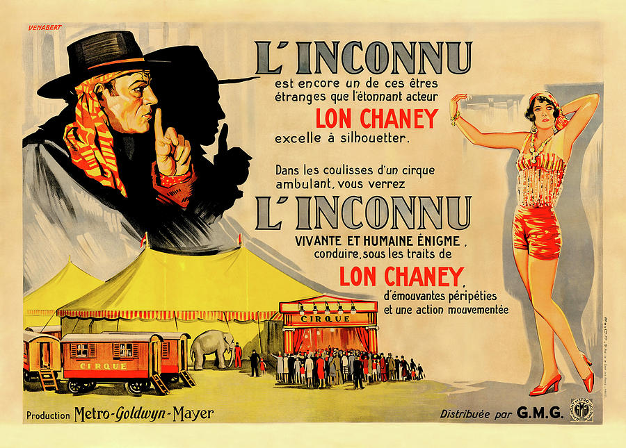 France Mixed Media - The Unknown, with Lon Chaney, 1927 by Stars on Art