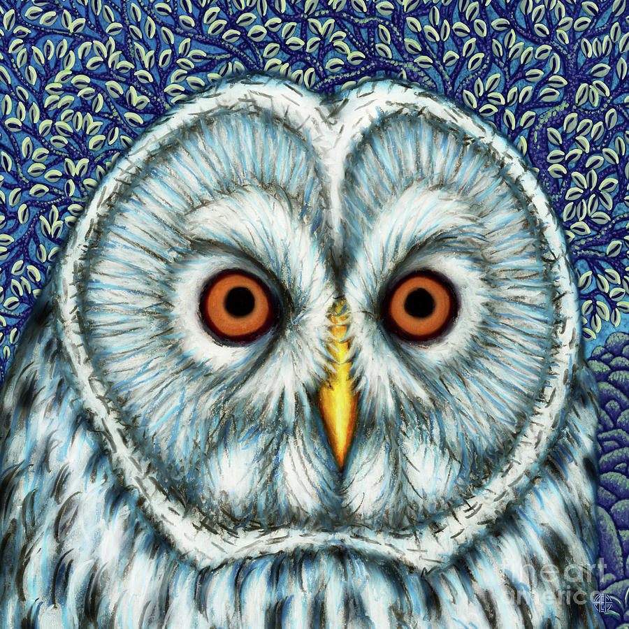 The Ural Owl Tree Painting by Amy E Fraser