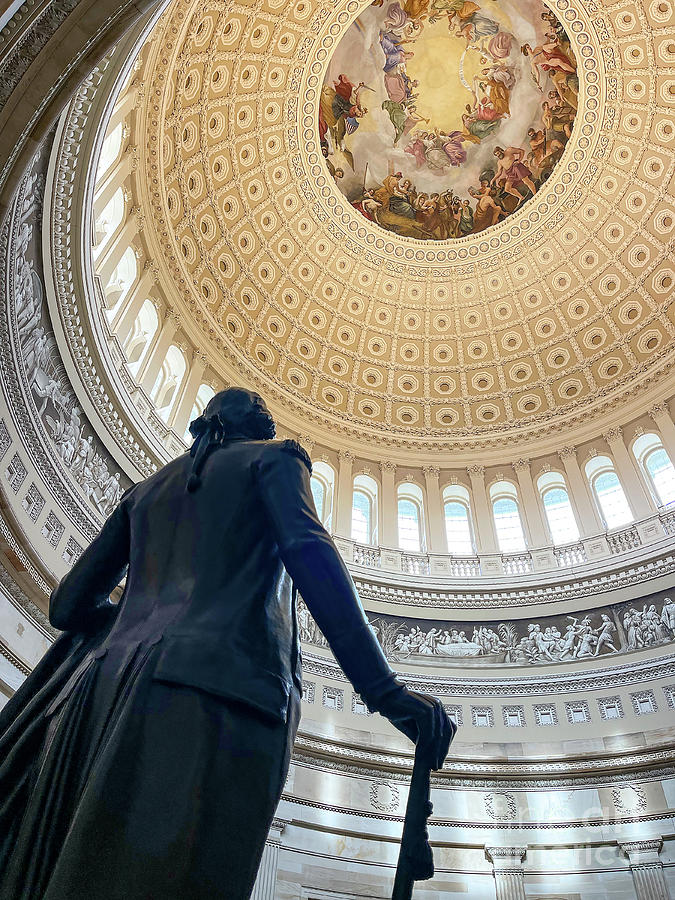 The US Capitol Rotunda with Washington  Photograph by Jon Neidert