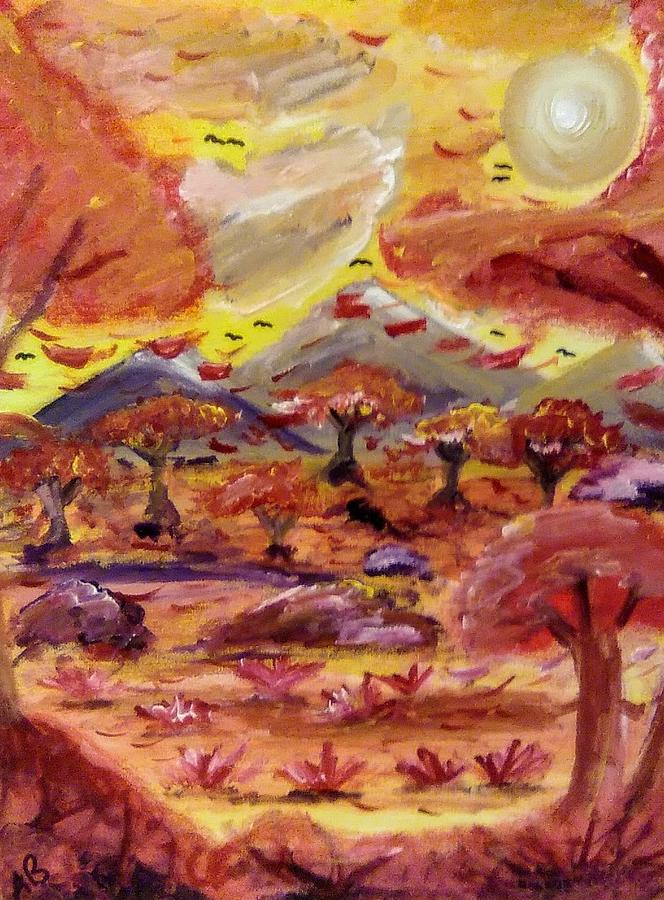 The Valley of Falling Leaves Painting by Andrew Blitman