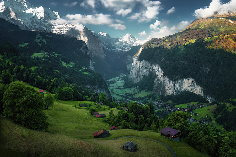 Mountain Photograph - The valley of Lauterbrunnen by Martin Podt