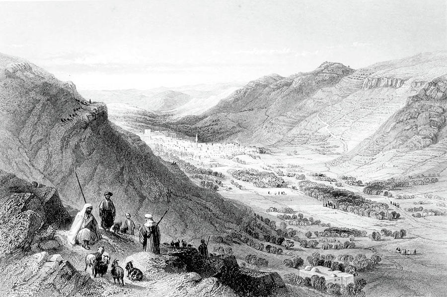 The Valley of Nablus in 1847 Photograph by Munir Alawi