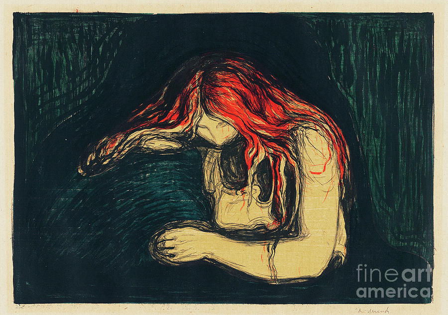 Painting Painting Edvard Munch Vampire 1895 Canvas Art Print 