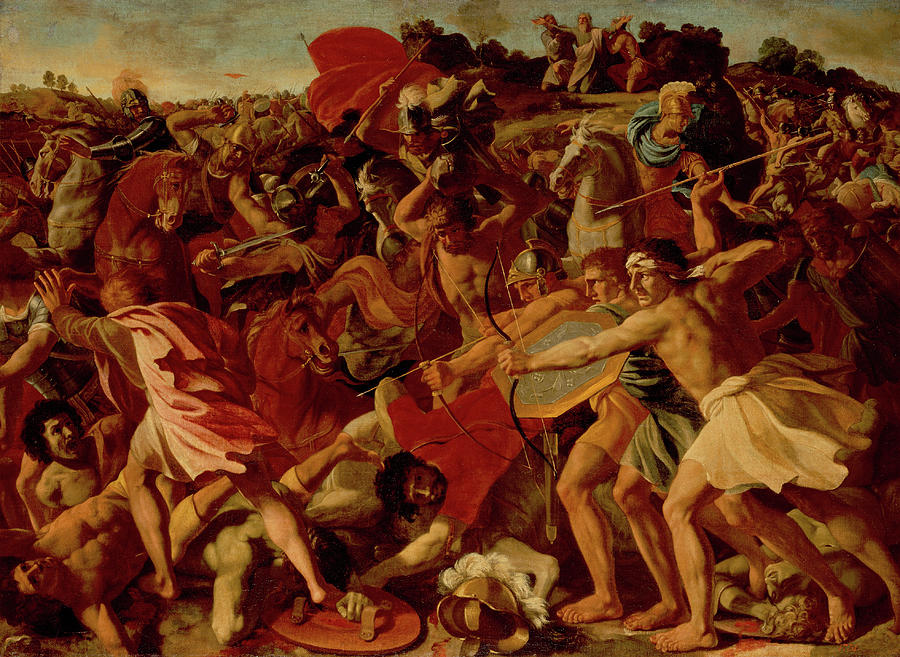 The Victory of Joshua over the Amalekites, 1624-1625 Painting by Nicolas Poussin