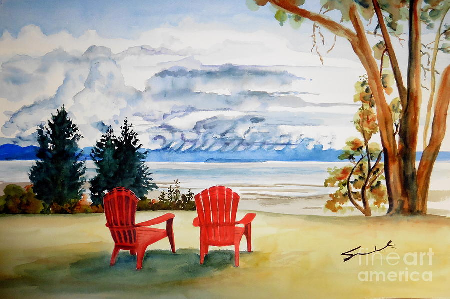 The view is waiting Painting by Sonia Mocnik