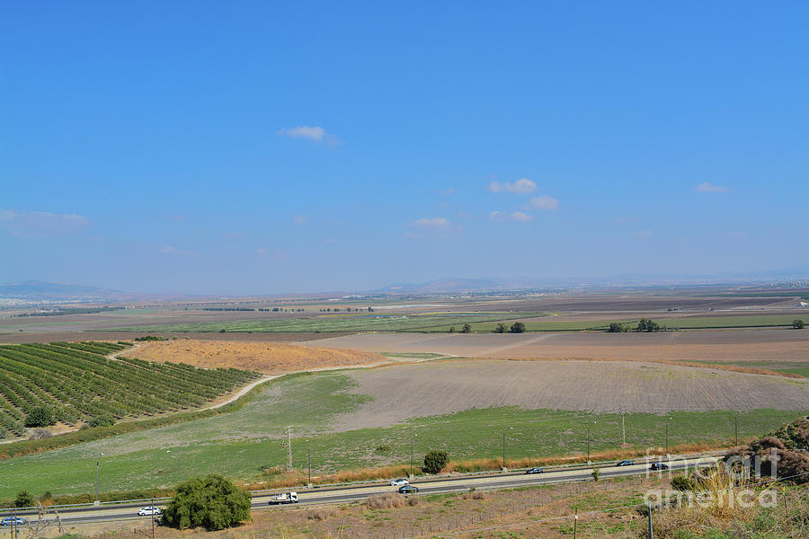 The view over Jezreel Valley at Tel Megiddo Photograph by Norm Lane ...