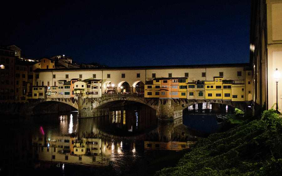 The View To The Ponte Vecchio Nights In Florence Italy Photograph By