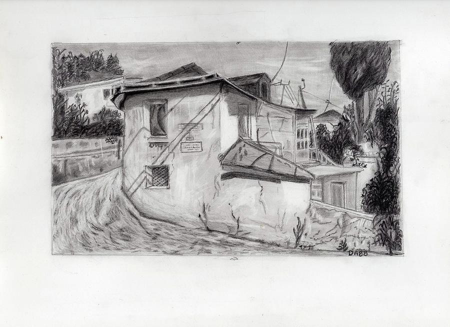 The Villa Drawing by Deborah Burns
