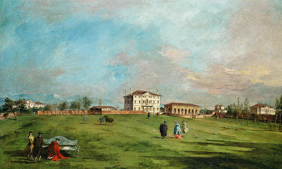 The Villa Loredan, Paese Painting by Francesco Guardi