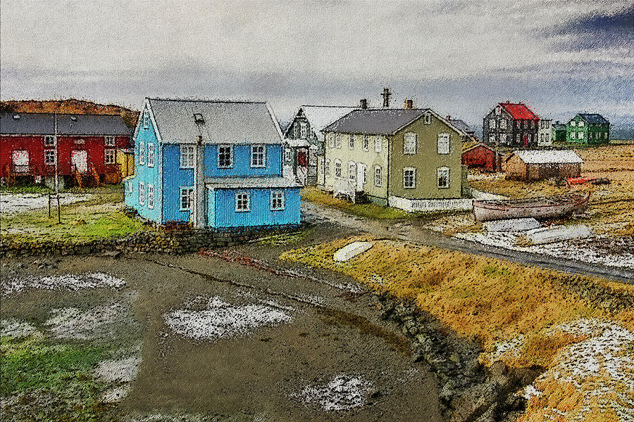 The Village at the Bay Digital Art by Frans Blok
