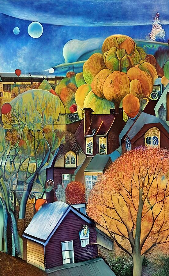 Abstract Painting - The Village of Braux, France 1 by Paolo Galleri
